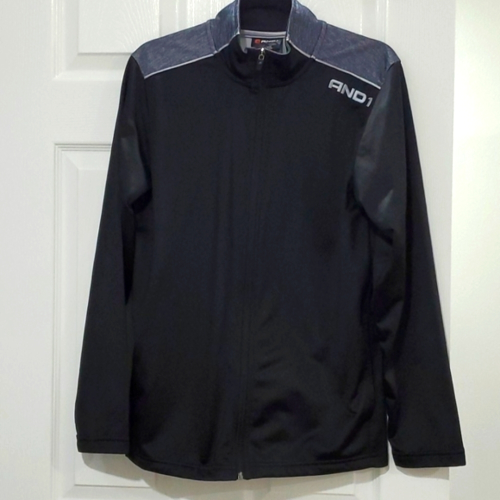EUC ❤❤AND1 MENS BLACK AND GRAY WARM UP JACKET (Small)